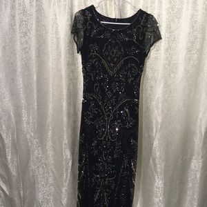 Pissarro Nights Navy Blue Beaded Dress